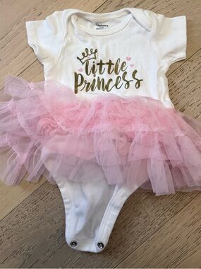 Baby-girl cute set 0-3  "Little Princess" Tutu Onesie - White & Pink and many mo